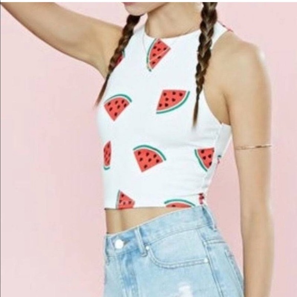 Forever 21 Watermelon Crop Top - Picture 2 of 4